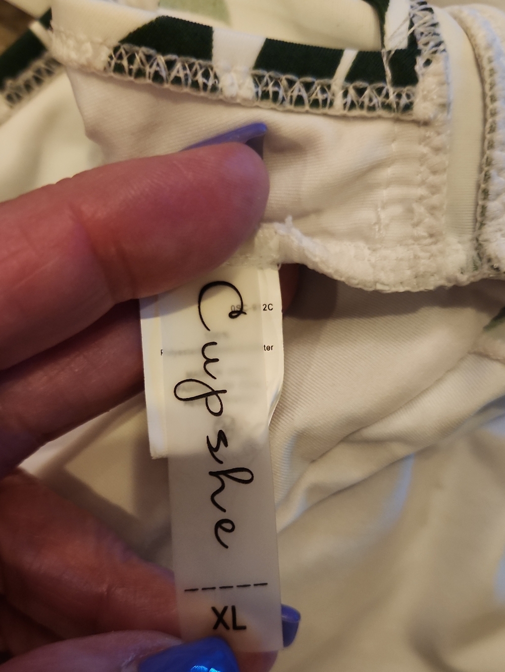 Cupshe SZ XL One Piece Green Leaf Swimsuit - Picture 6 of 7